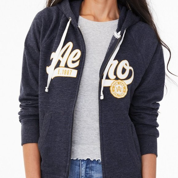 Aeropostale Sweaters - AEROPOSTALE Script Crest Full-Zip Hoodie